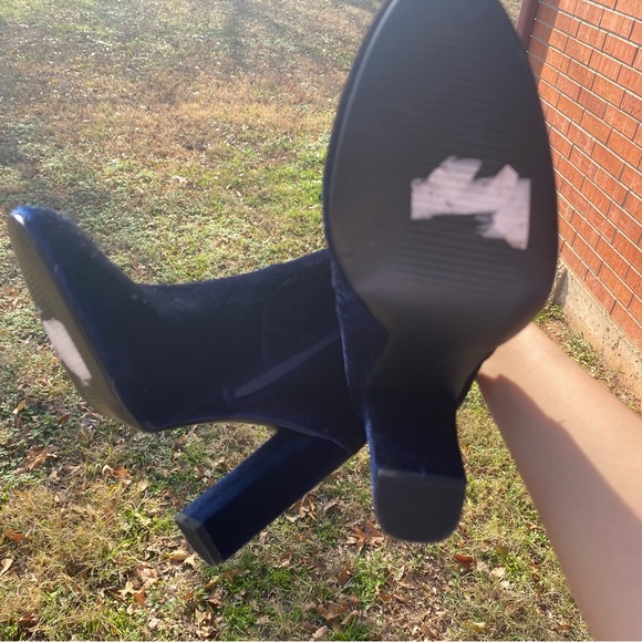 Steve Madden Royal Blue Velvet High Heeled Booties - Picture 9 of 11